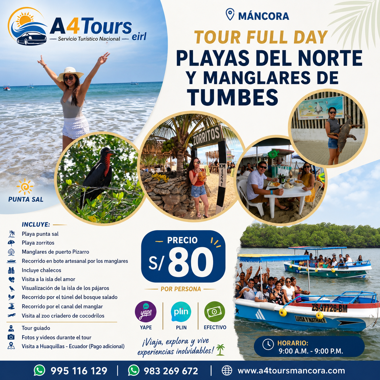 Playas del Norte y Manglares de puerto Pizarro 